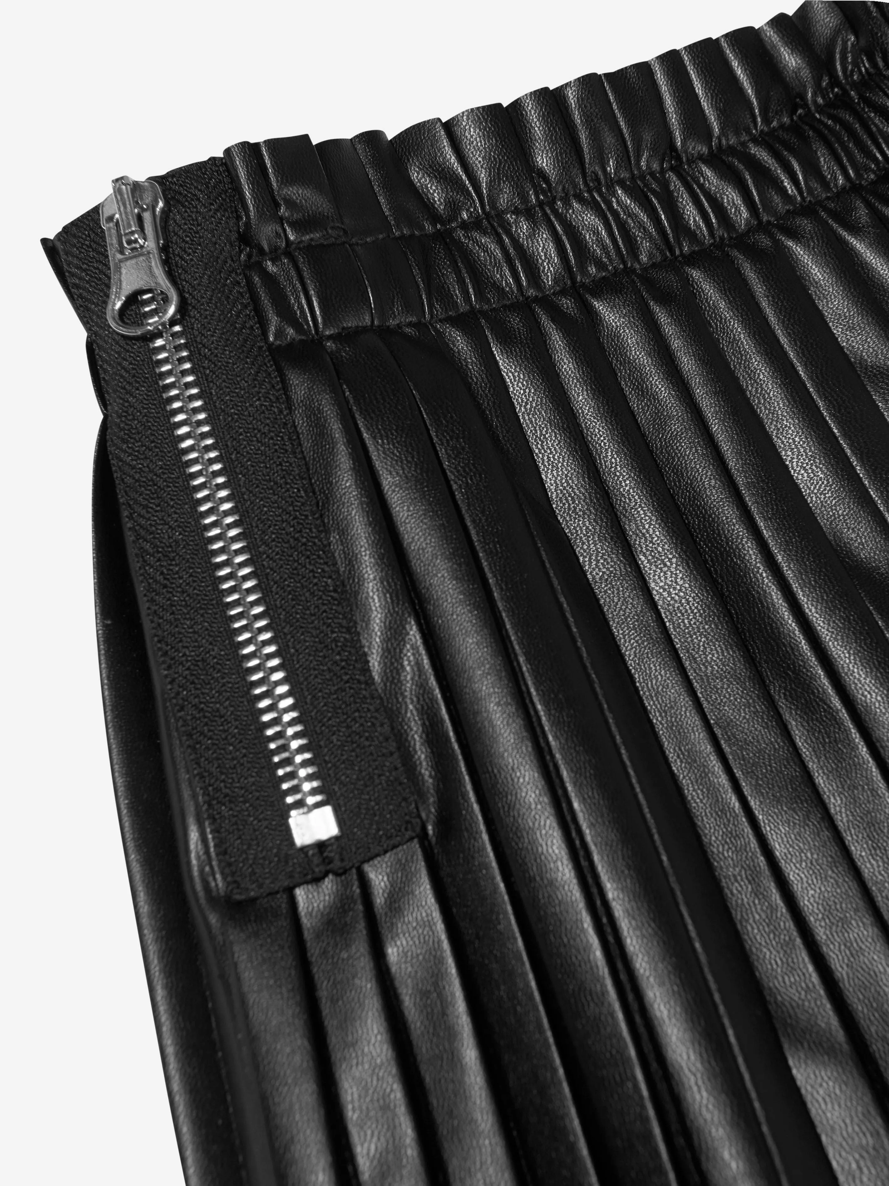 MM6 Maison Margiela Girls Faux Leather Pleated Skirt