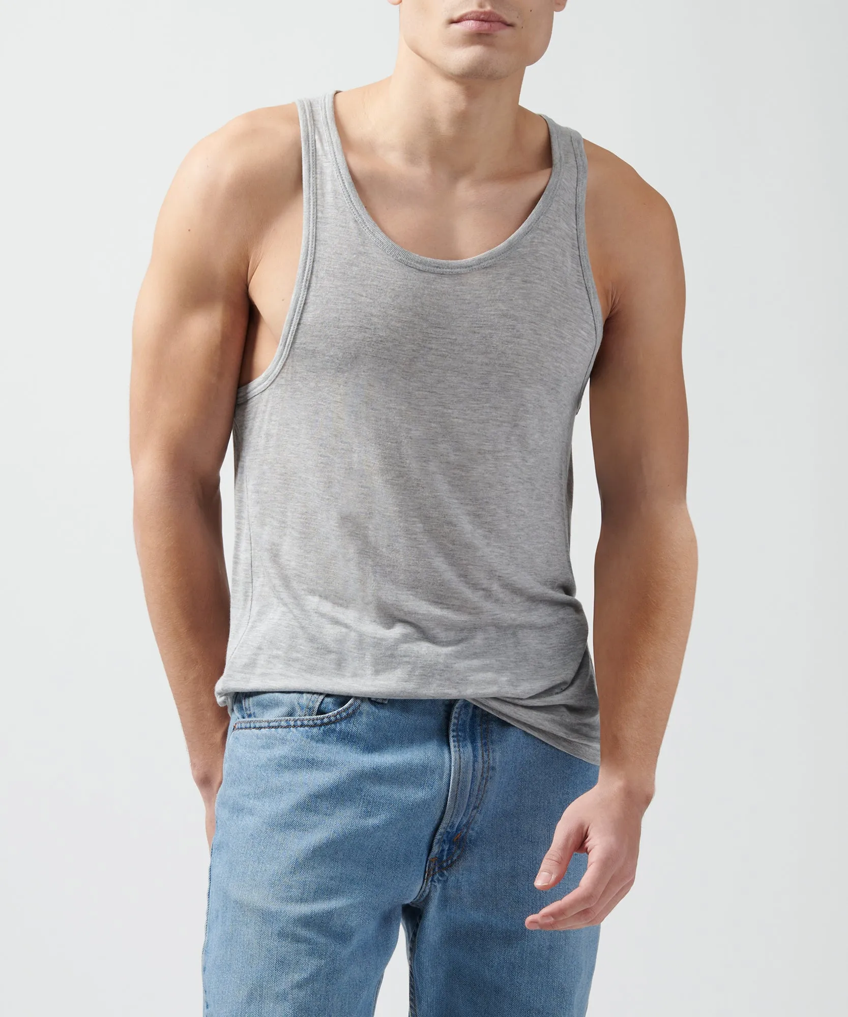 Modal Jersey Tank - Heather Grey