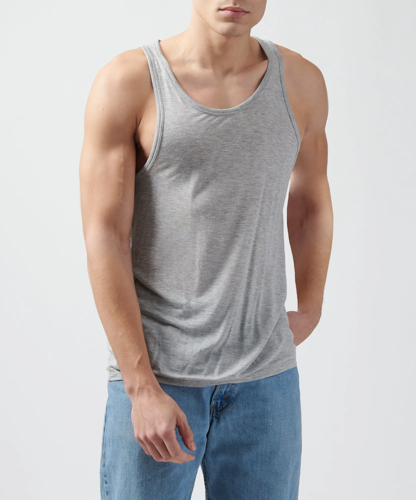 Modal Jersey Tank - Heather Grey