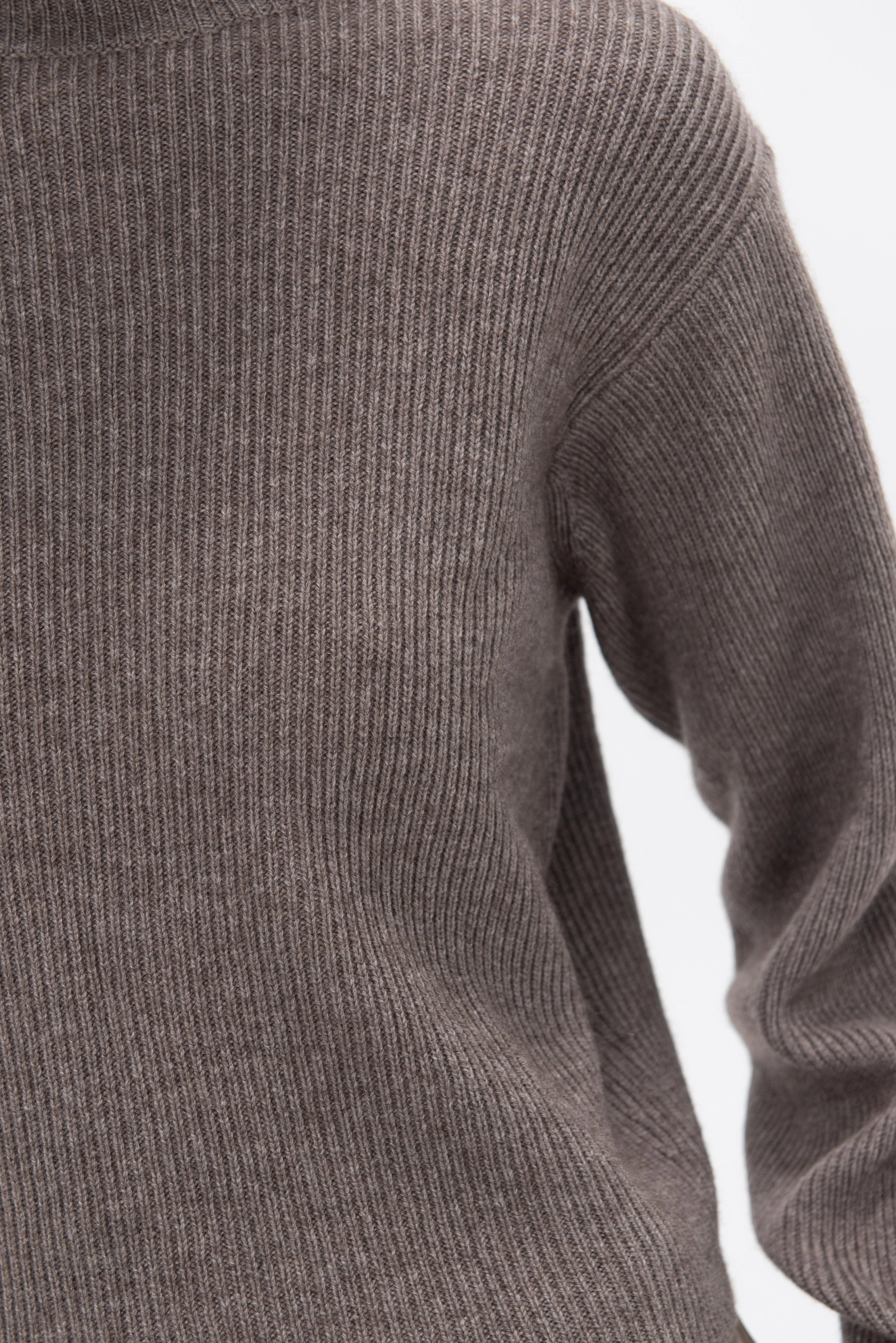 Montana Ribbed Sweater, Taupe Melange