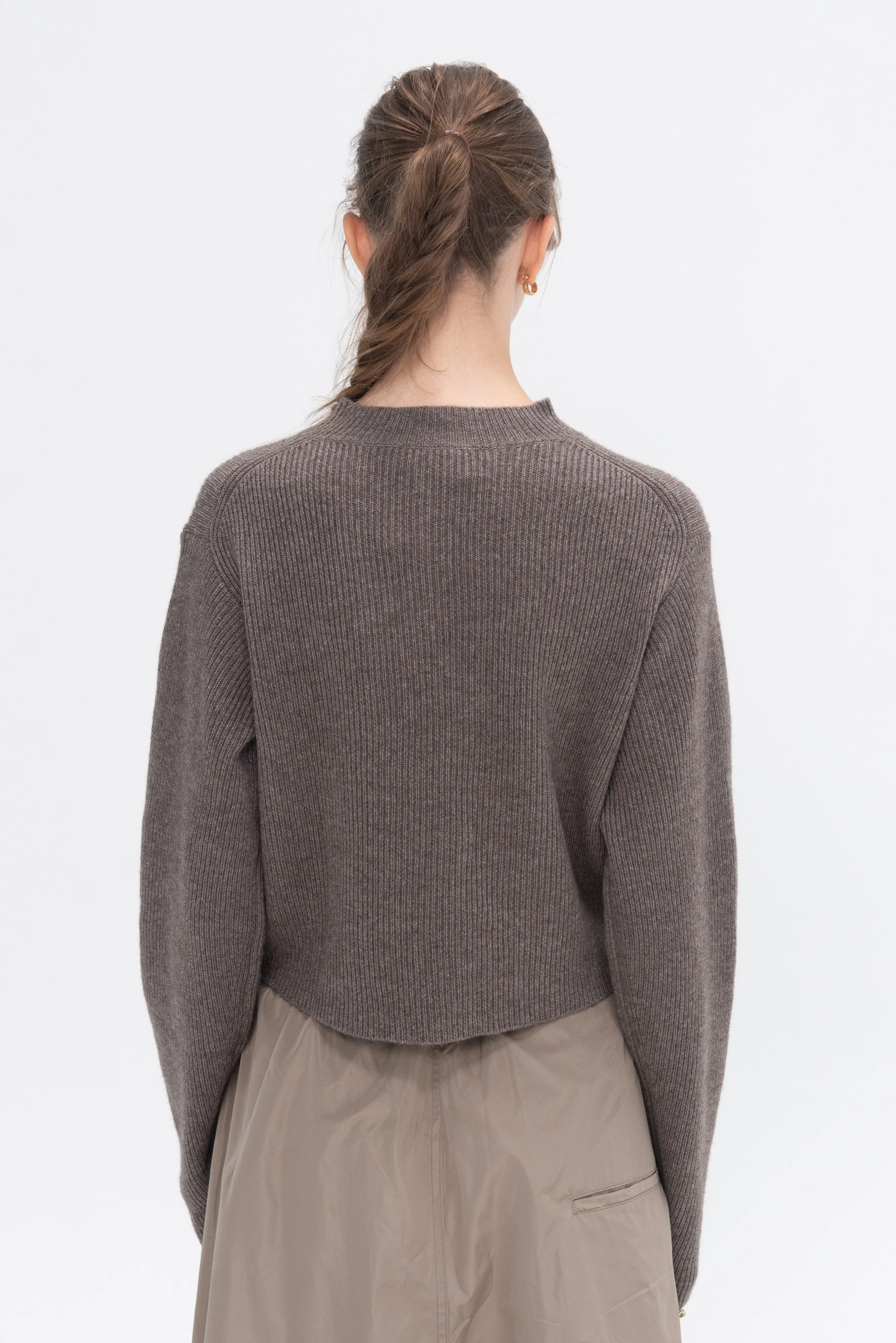 Montana Ribbed Sweater, Taupe Melange