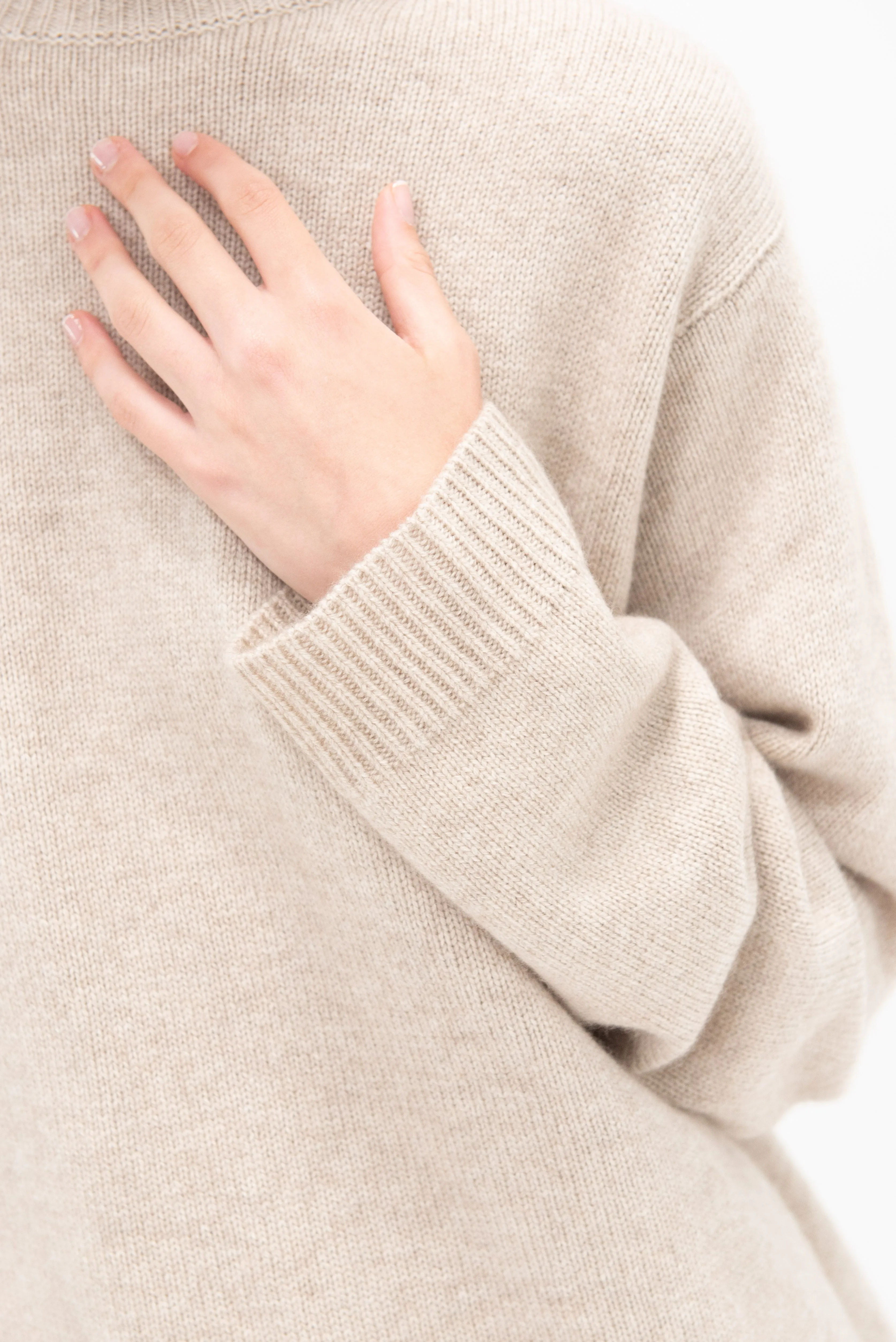 Moody Cashmere Sweater, Oatmeal