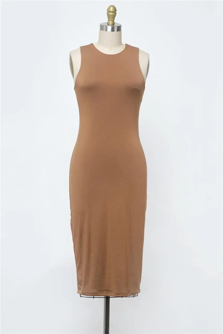 Must Have High Neck Double Layer Bodycon Midi Dress (Assorted Colors)