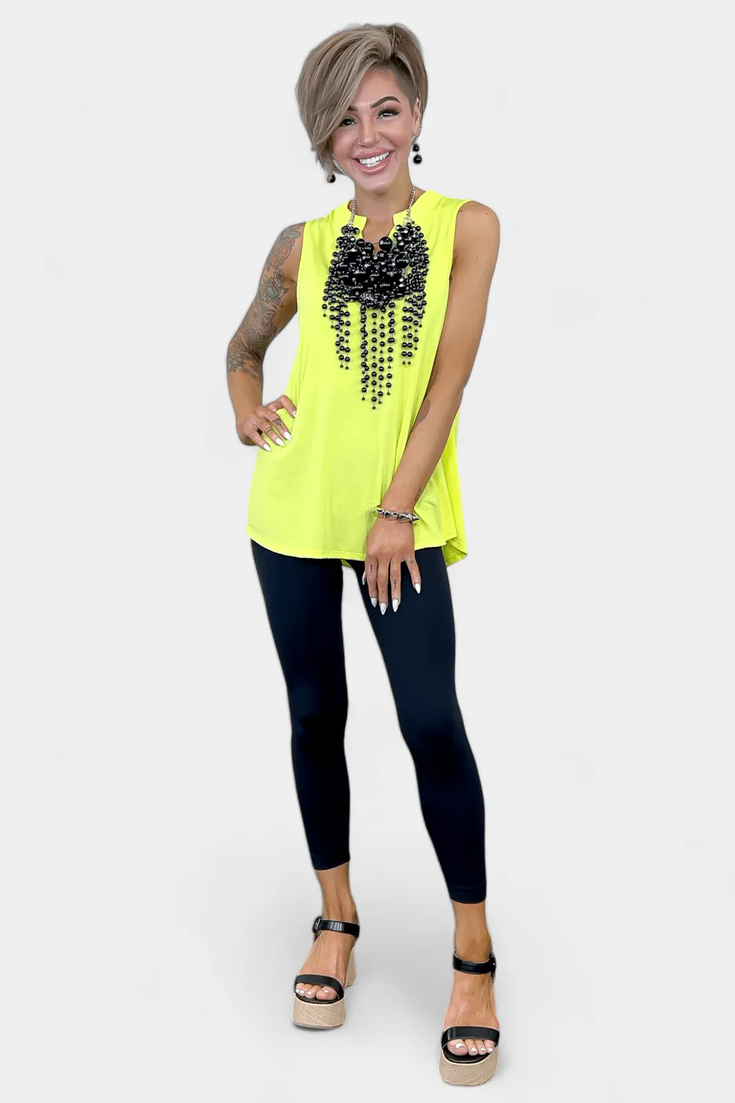 Neon Yellow Lizzy Tank Top [NO RETURNS]