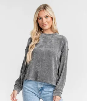 Open Knit Sweater Pullover - Gunmetal