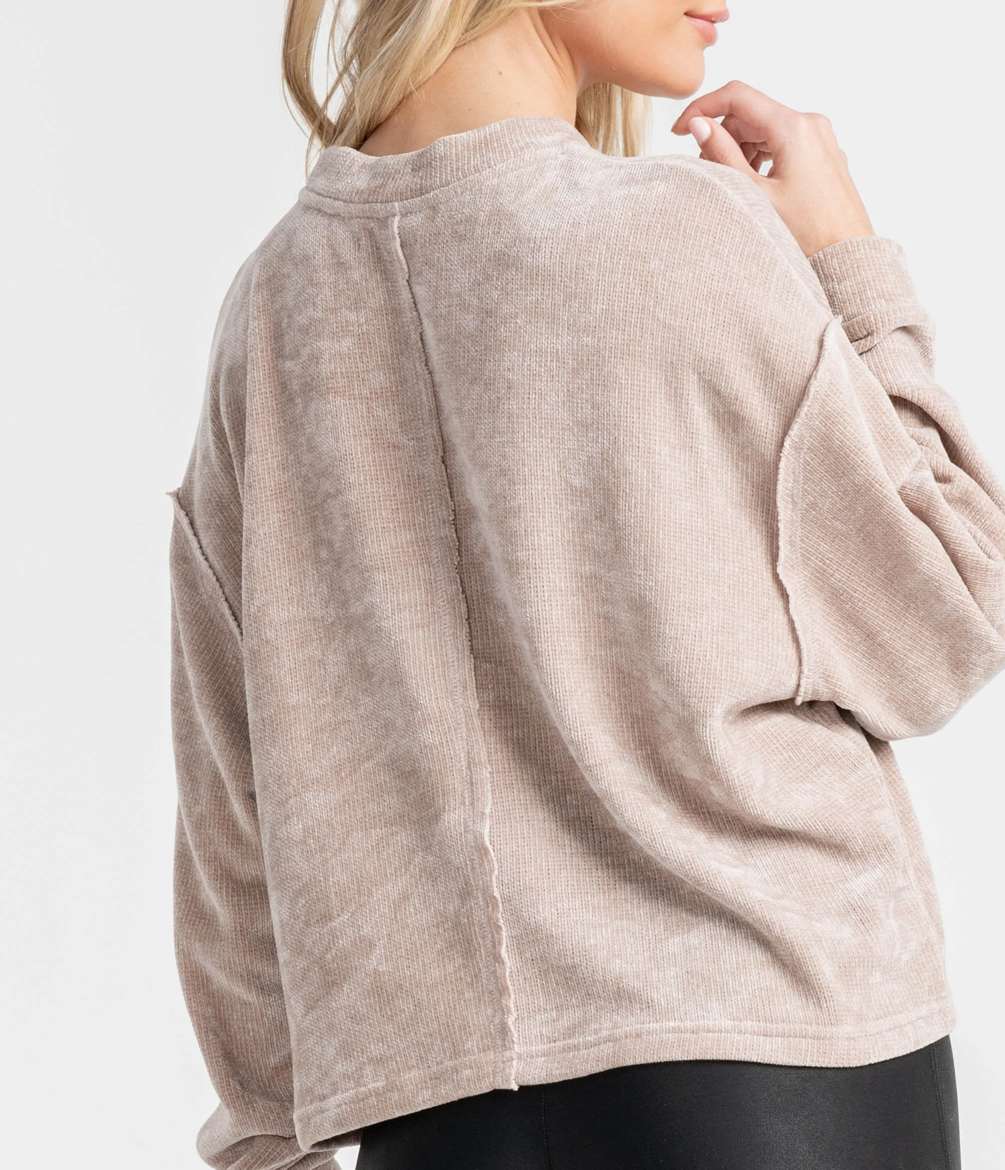 Open Knit Sweater Pullover - Mauve Shadows