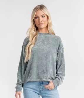 Open Knit Sweater Pullover - Silver Blue