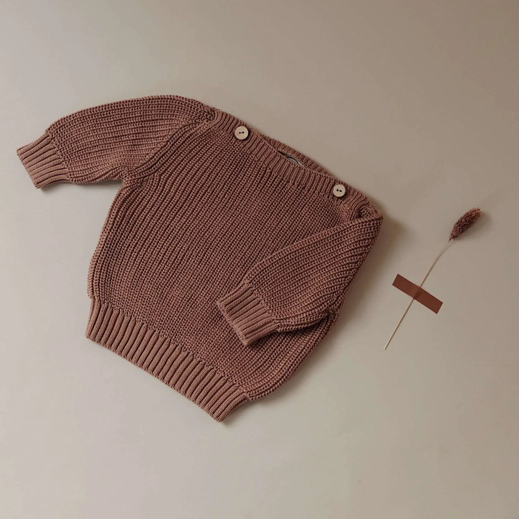 Organic Oversize Knit Pulli - Walnut