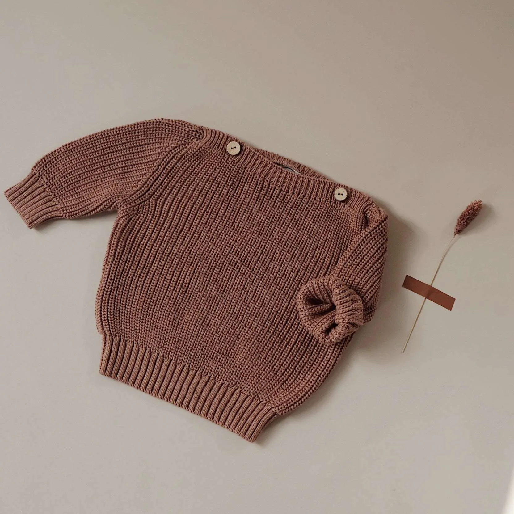 Organic Oversize Knit Pulli - Walnut