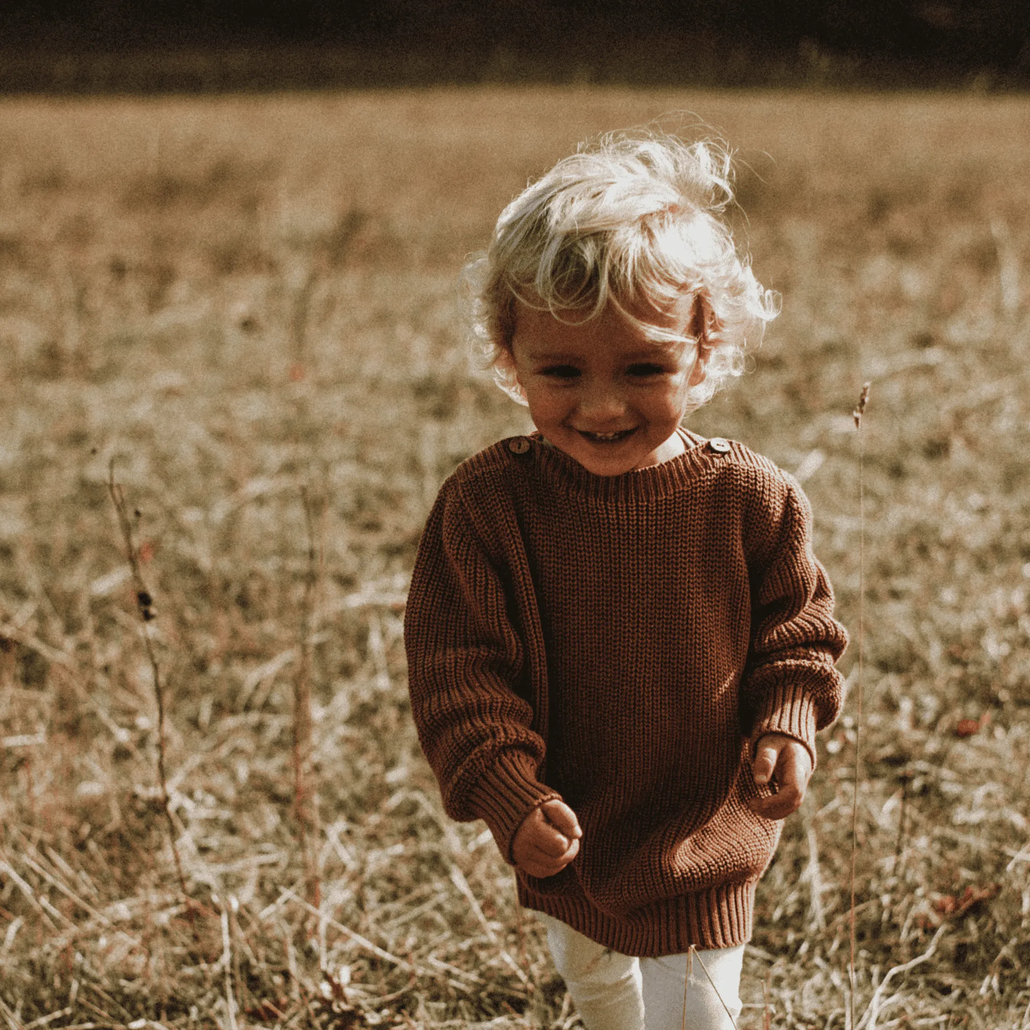 Organic Oversize Knit Pulli - Walnut