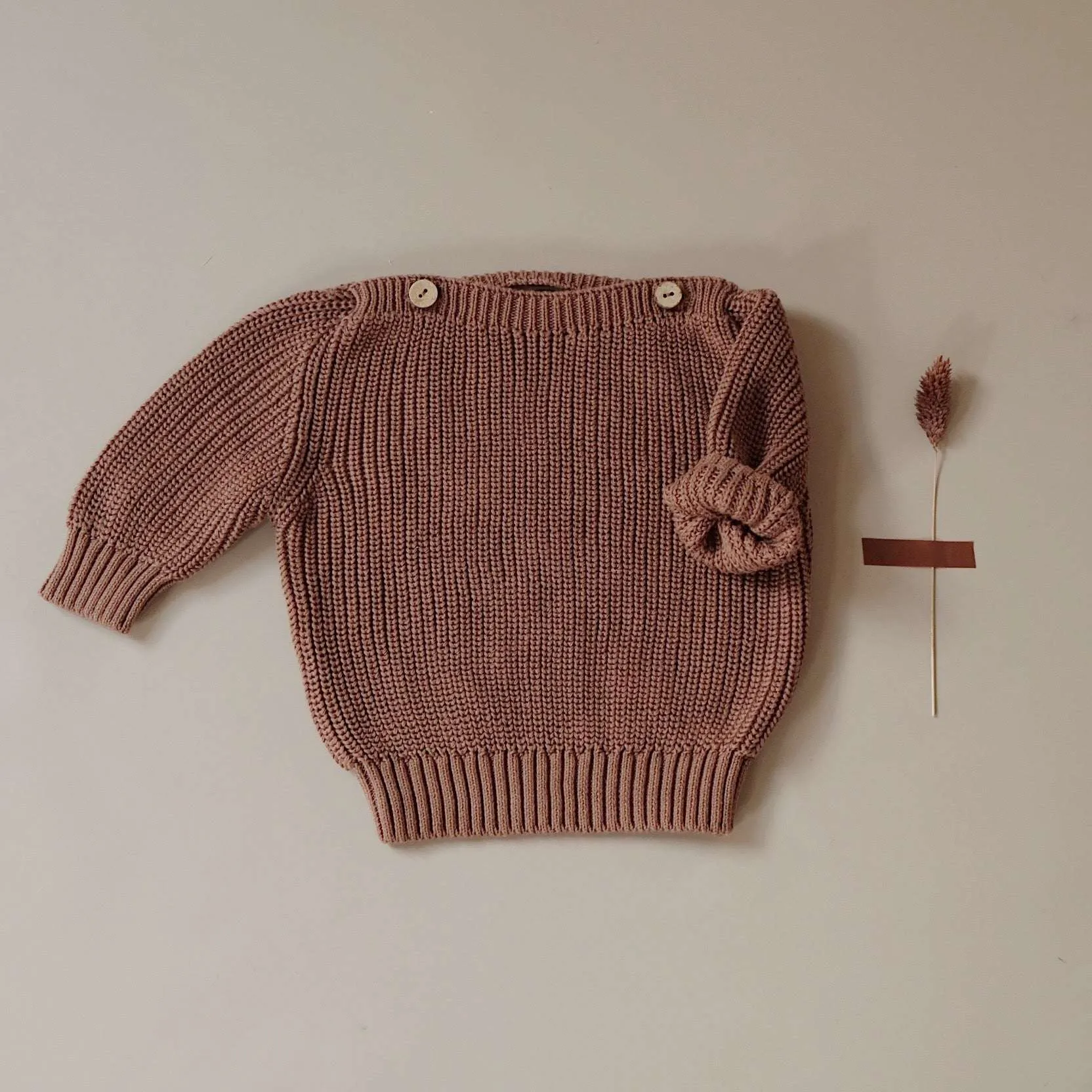 Organic Oversize Knit Pulli - Walnut