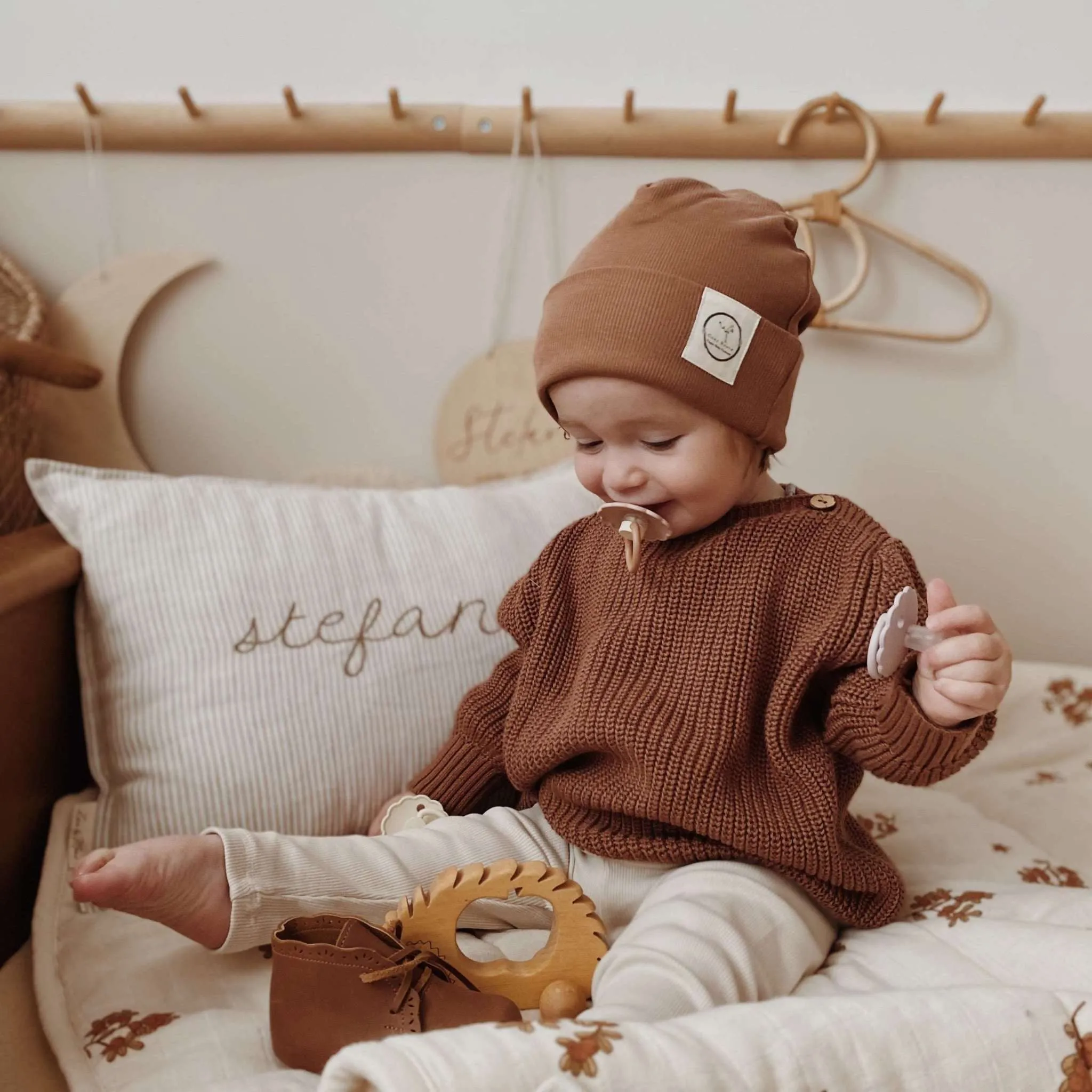 Organic Oversize Knit Pulli - Walnut