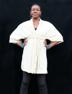 ORGANIC WOOL Kimono Belted Short Jacket