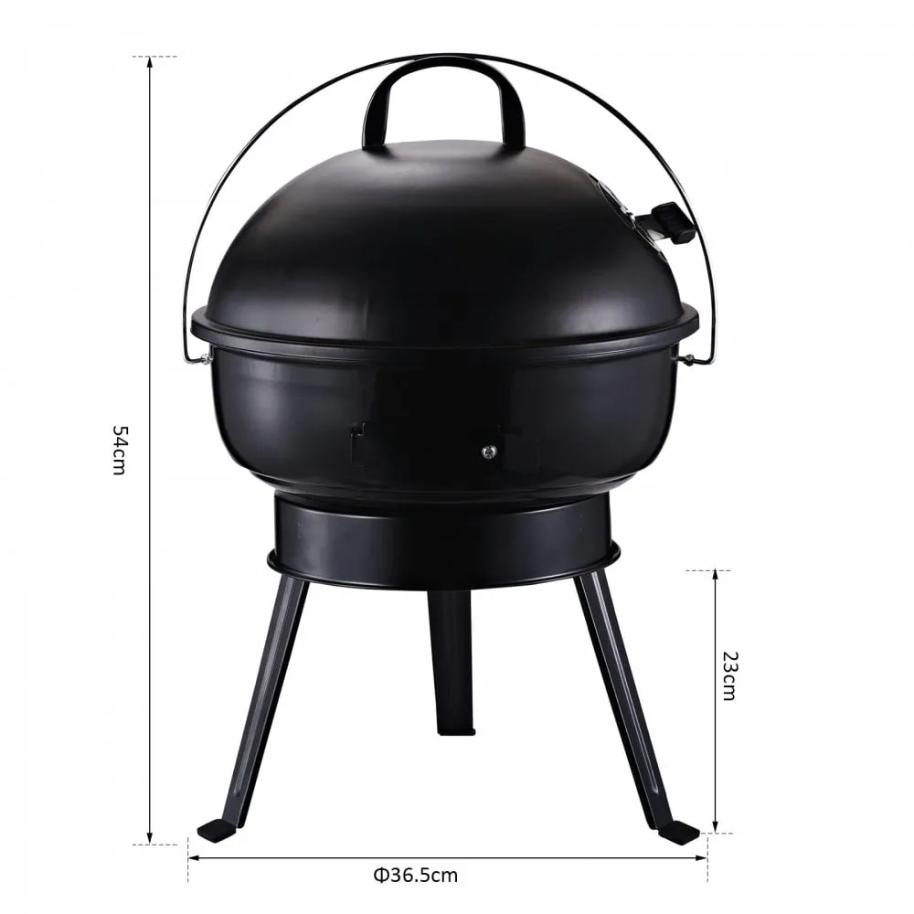 Outsunny Compact Portable Metal BBQ Grill - Black