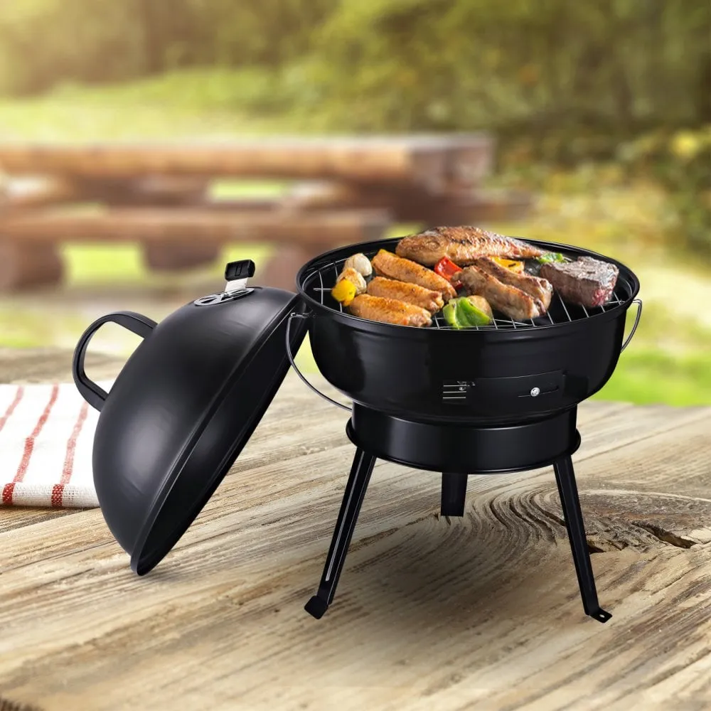 Outsunny Compact Portable Metal BBQ Grill - Black