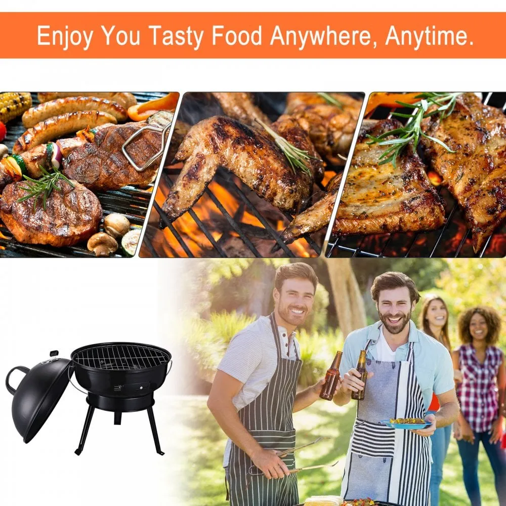 Outsunny Compact Portable Metal BBQ Grill - Black