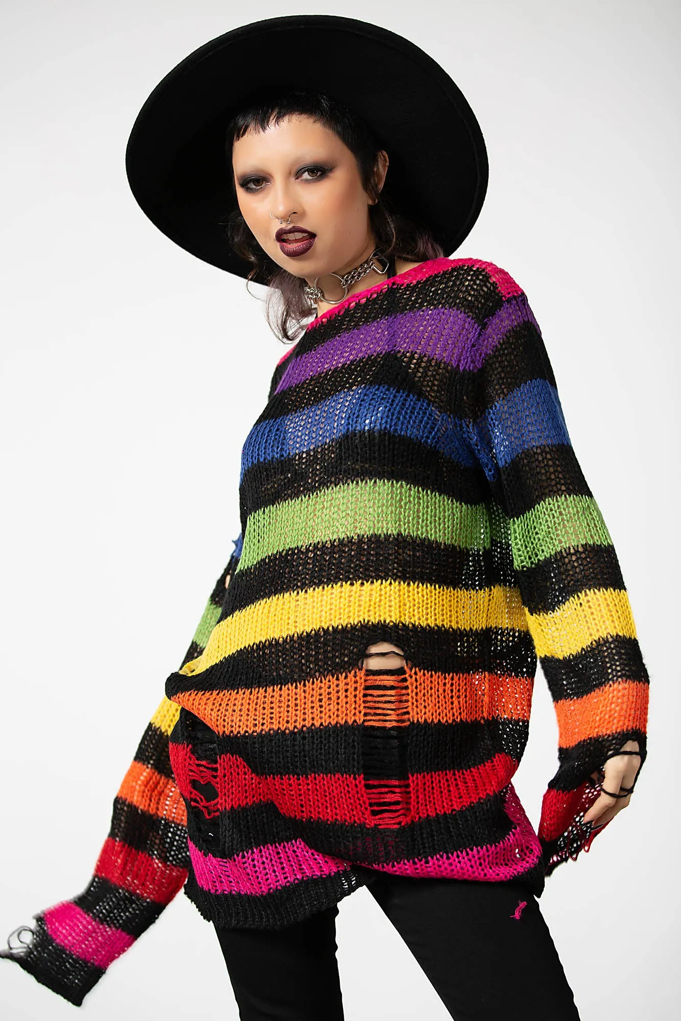 Over The Rainbow Knit Sweater