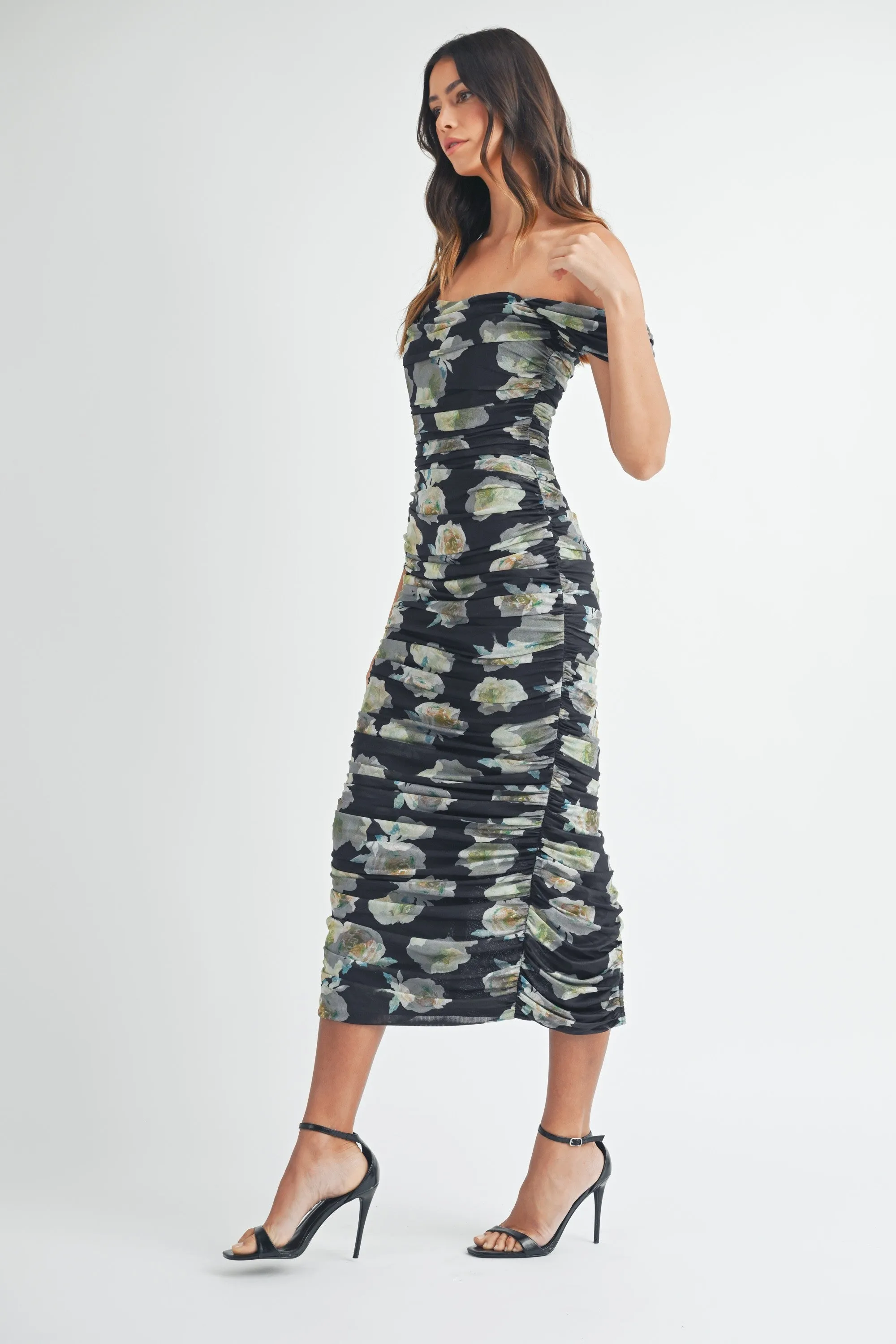 Paris Floral Midi Dress