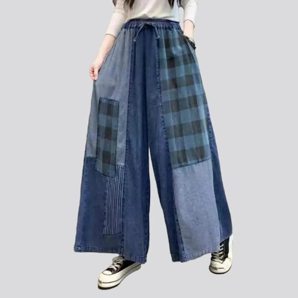 Patchwork women's jeans pants