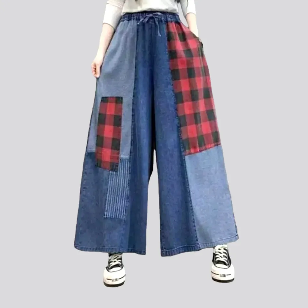 Patchwork women's jeans pants