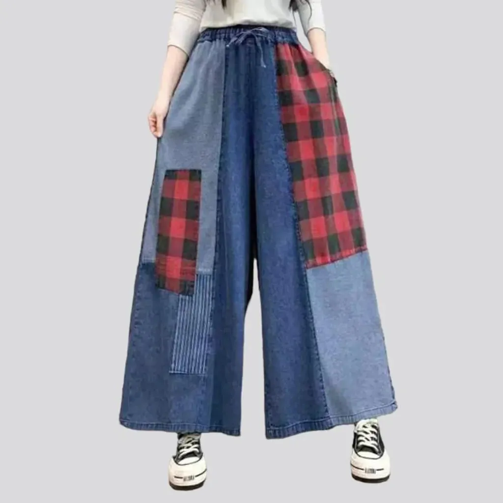 Patchwork women's jeans pants