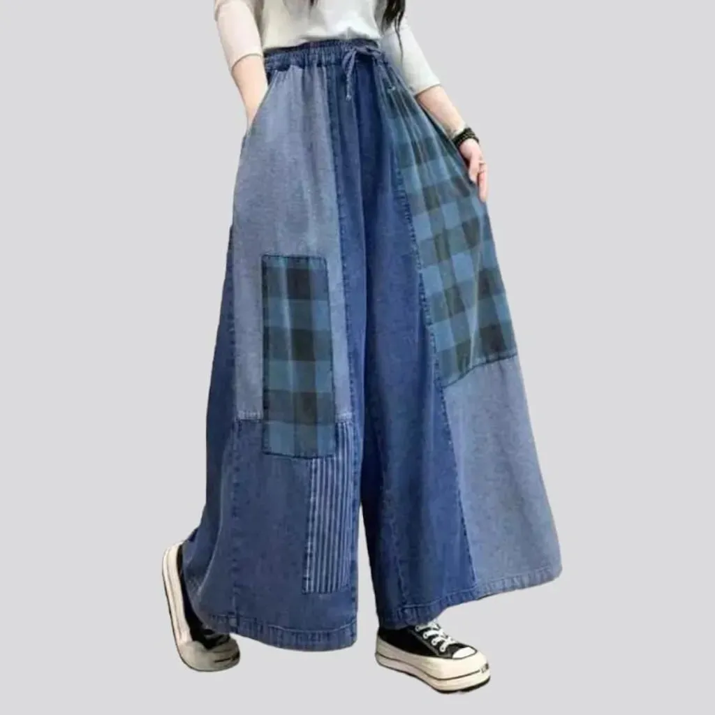 Patchwork women's jeans pants