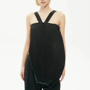 Pleated tank top black