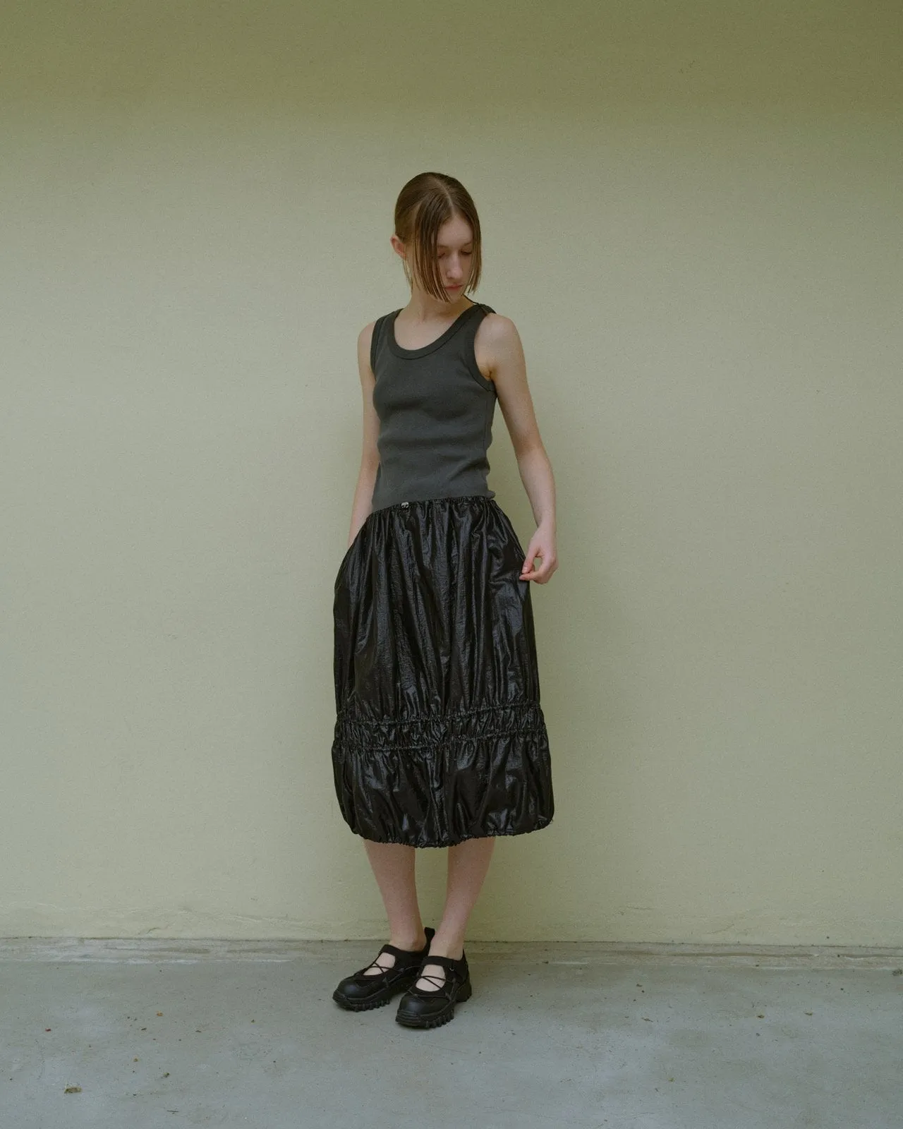 Pleats balloon skirt