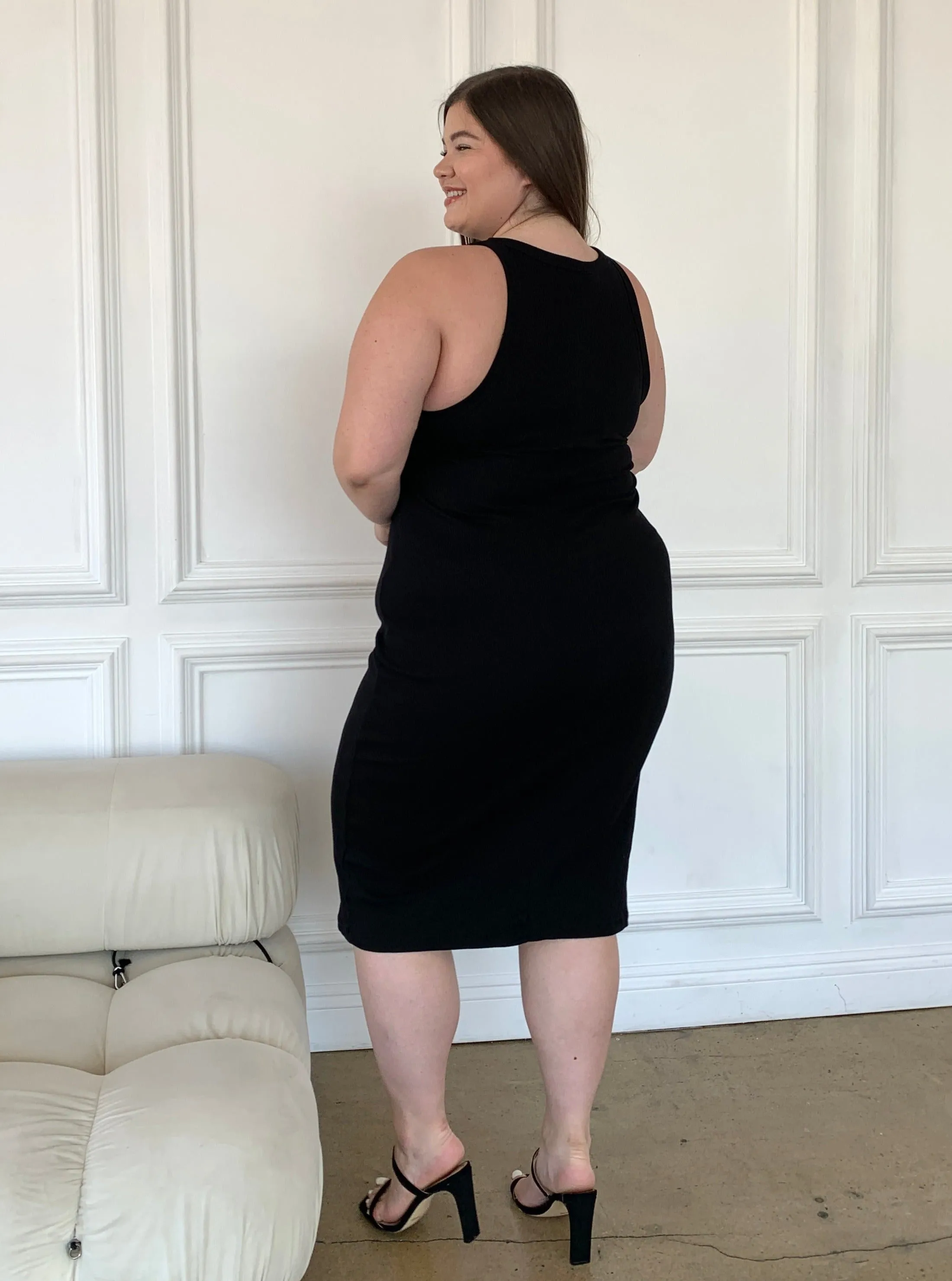 Plus Size High Neck Bodycon Dress