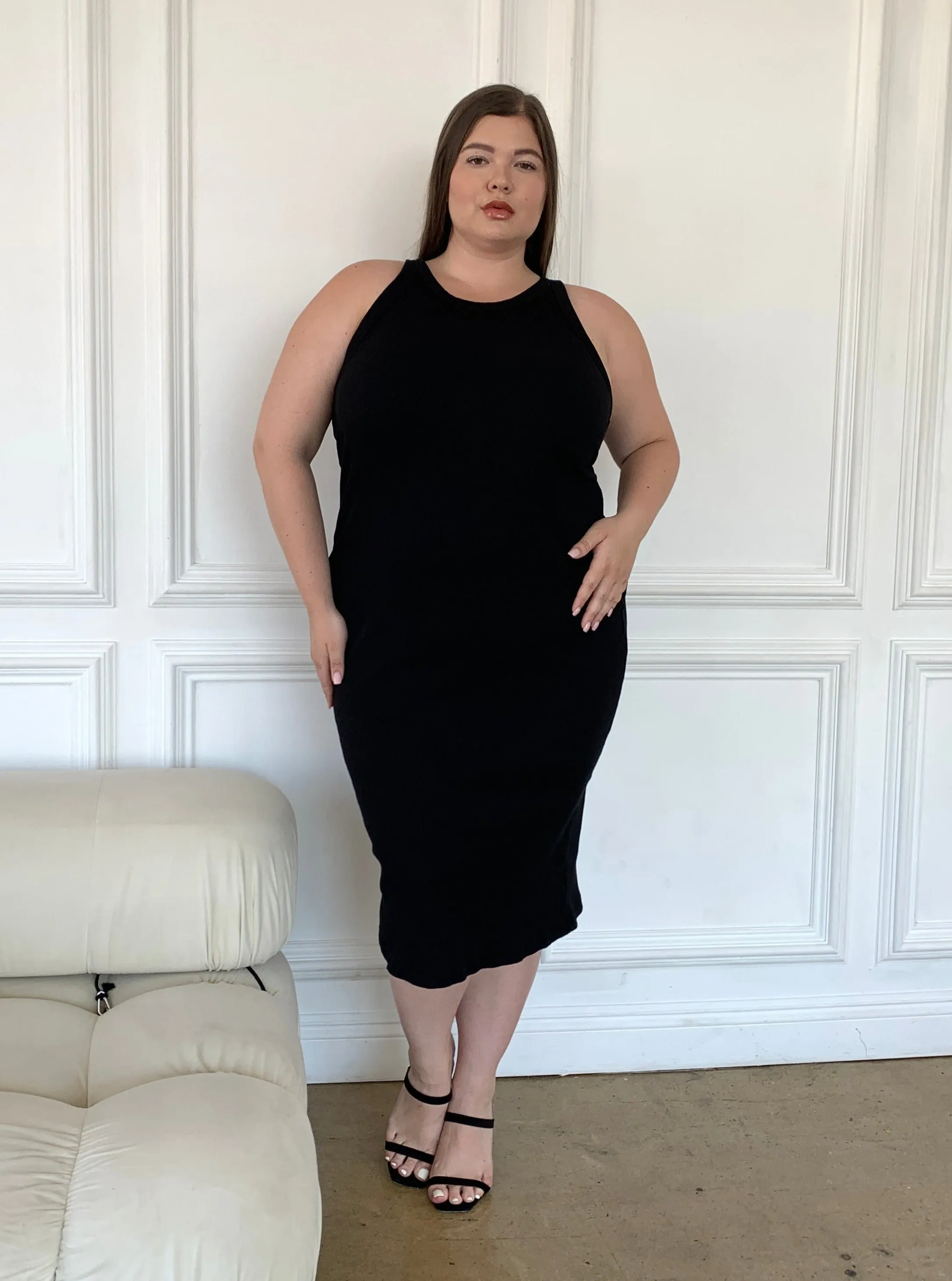 Plus Size High Neck Bodycon Dress