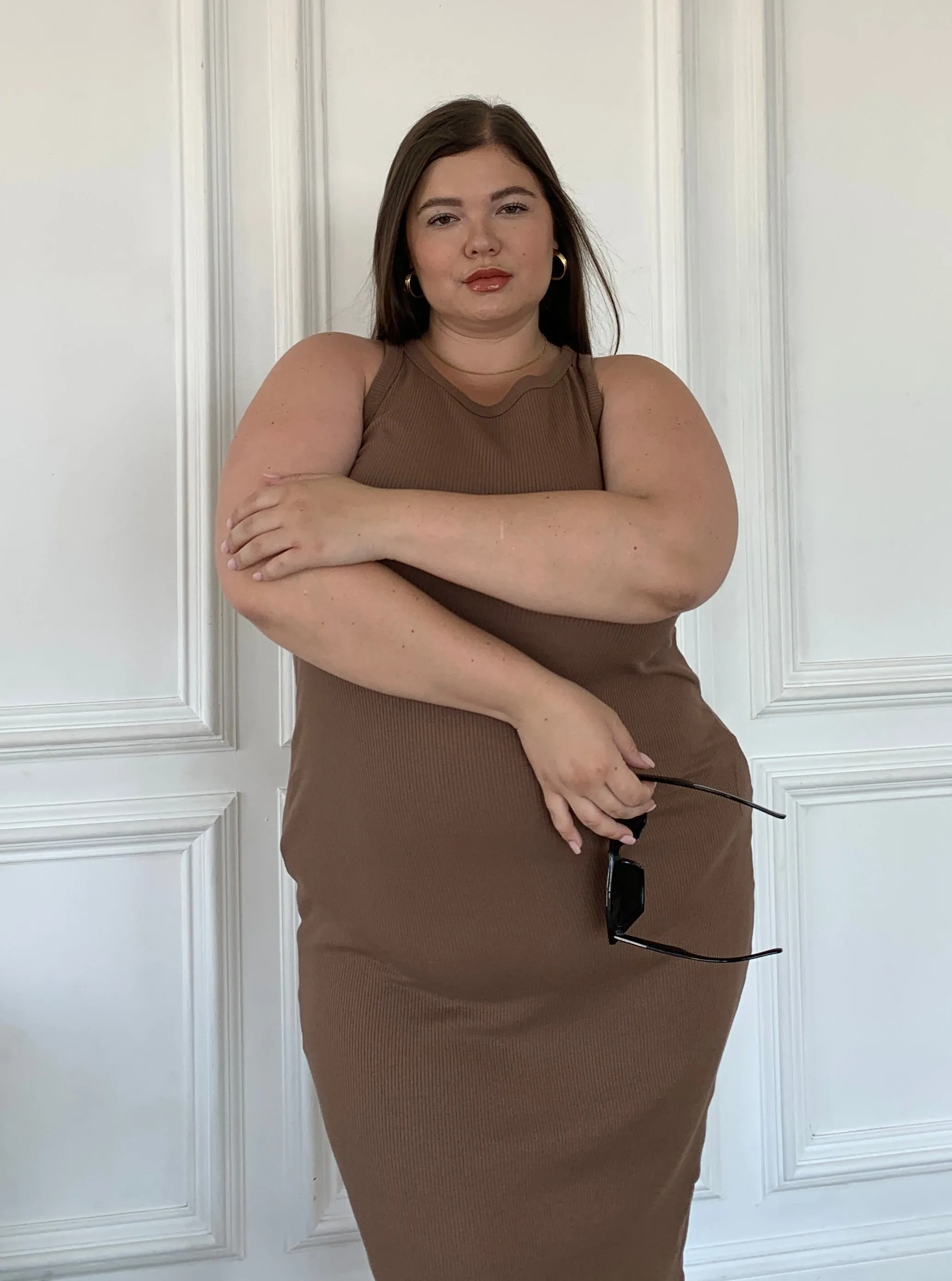 Plus Size High Neck Bodycon Dress