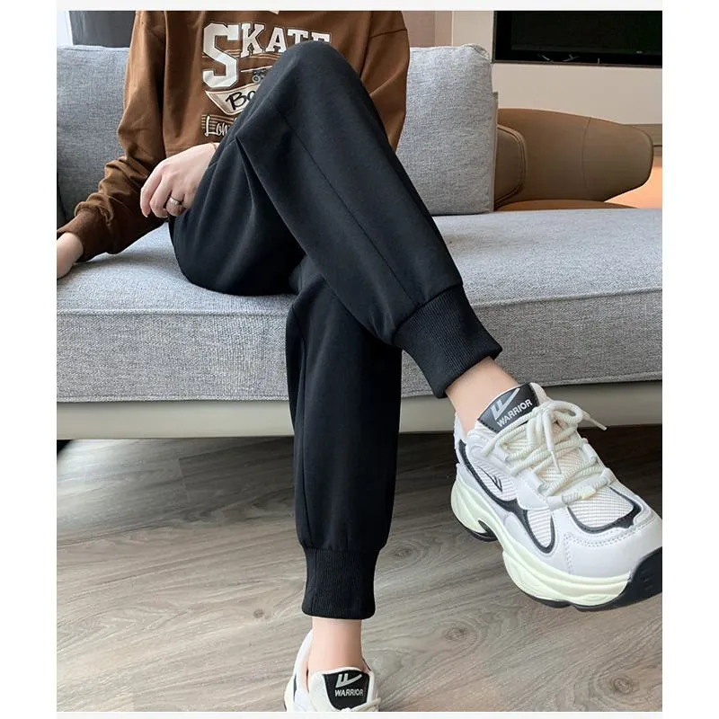 Plus Slimming Loose Fit Straight Sports Sweatpants