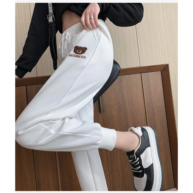 Plus Slimming Loose Fit Straight Sports Sweatpants