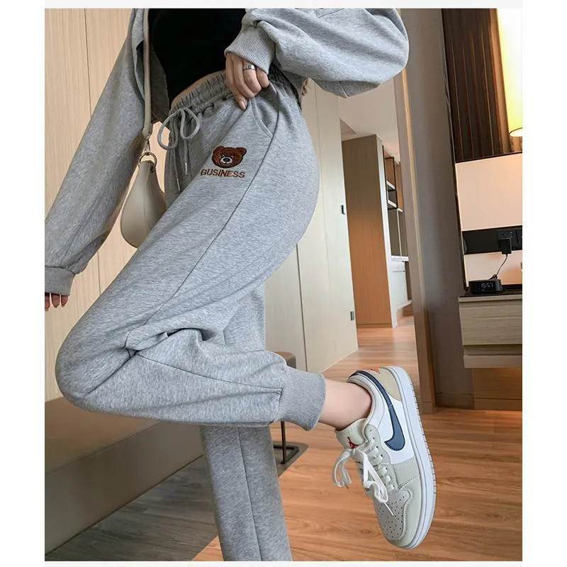 Plus Slimming Loose Fit Straight Sports Sweatpants