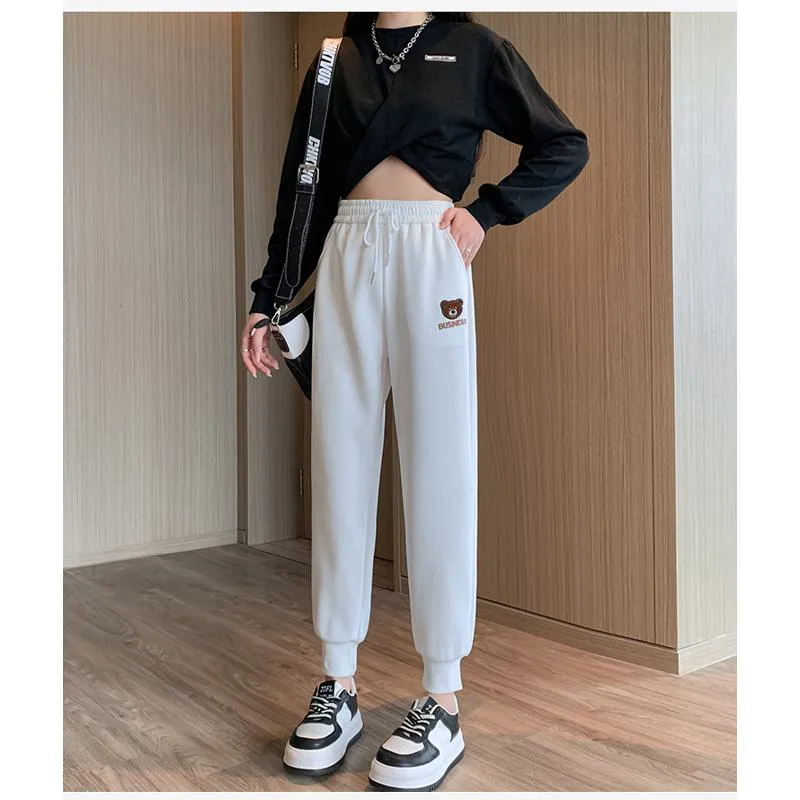 Plus Slimming Loose Fit Straight Sports Sweatpants