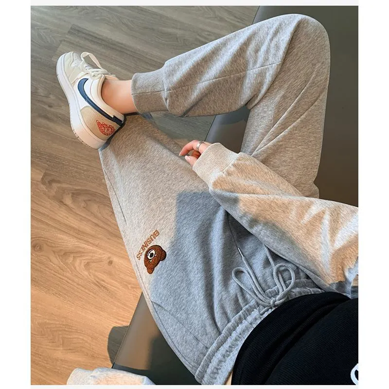 Plus Slimming Loose Fit Straight Sports Sweatpants