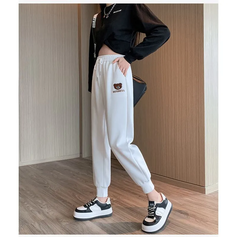 Plus Slimming Loose Fit Straight Sports Sweatpants