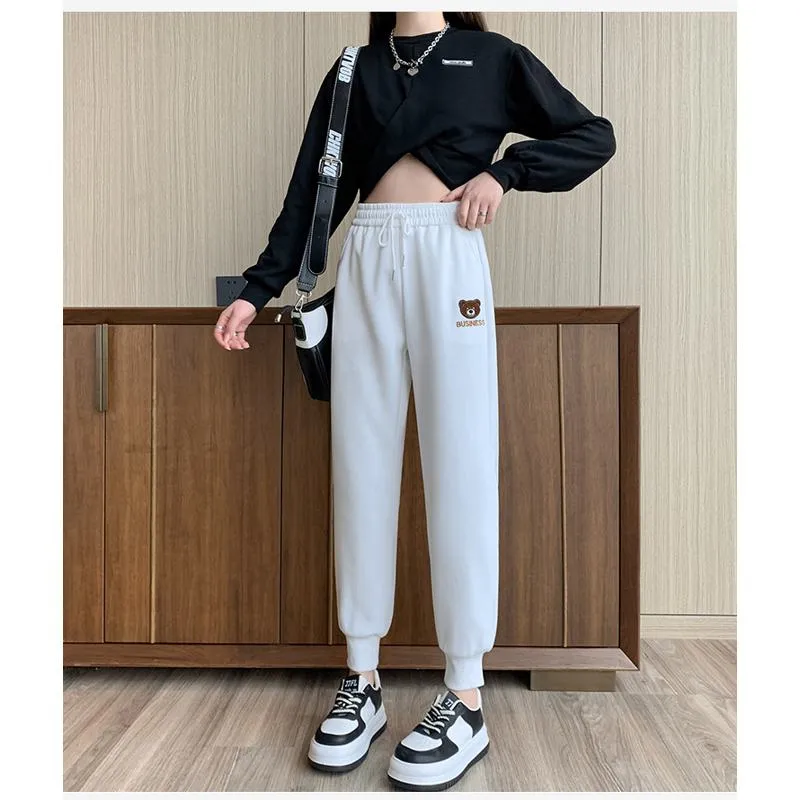 Plus Slimming Loose Fit Straight Sports Sweatpants