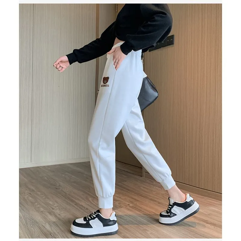 Plus Slimming Loose Fit Straight Sports Sweatpants