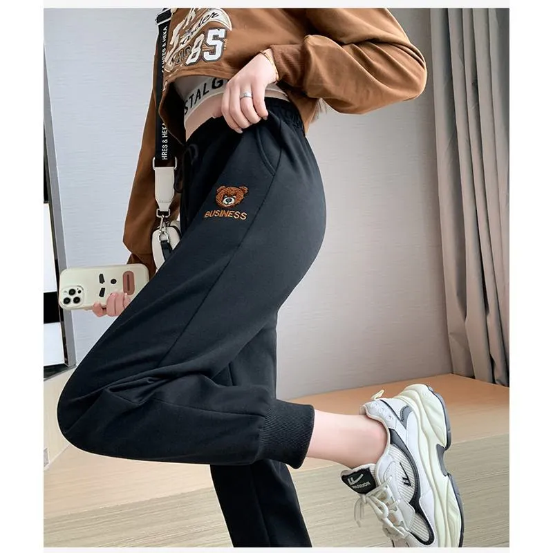 Plus Slimming Loose Fit Straight Sports Sweatpants