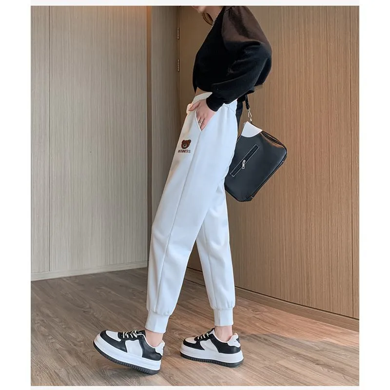 Plus Slimming Loose Fit Straight Sports Sweatpants