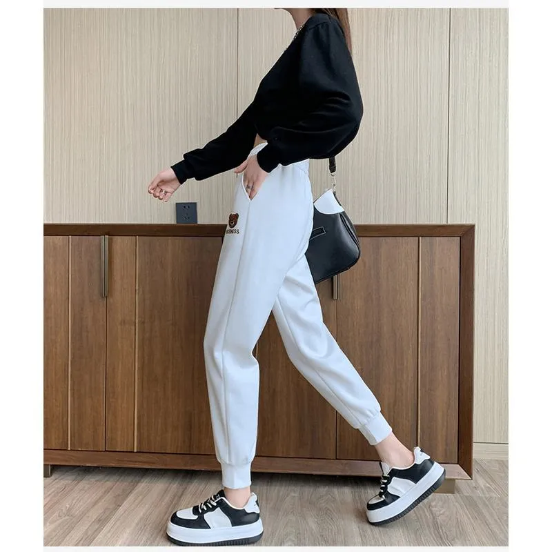 Plus Slimming Loose Fit Straight Sports Sweatpants