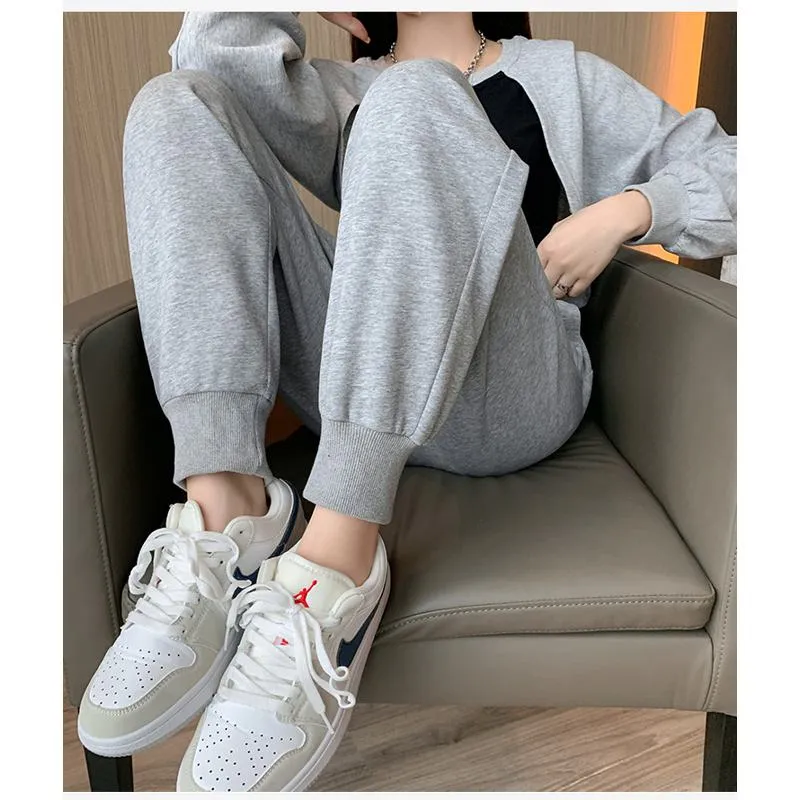 Plus Slimming Loose Fit Straight Sports Sweatpants