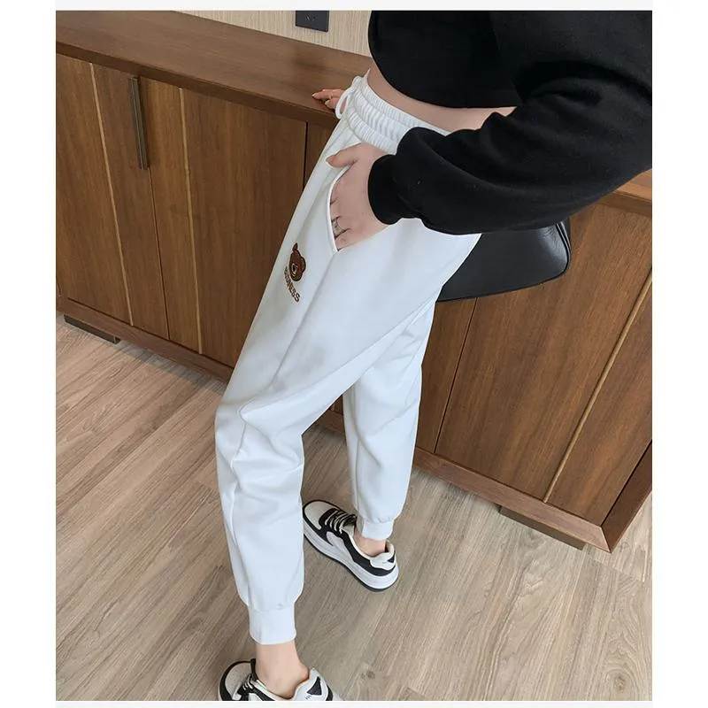 Plus Slimming Loose Fit Straight Sports Sweatpants