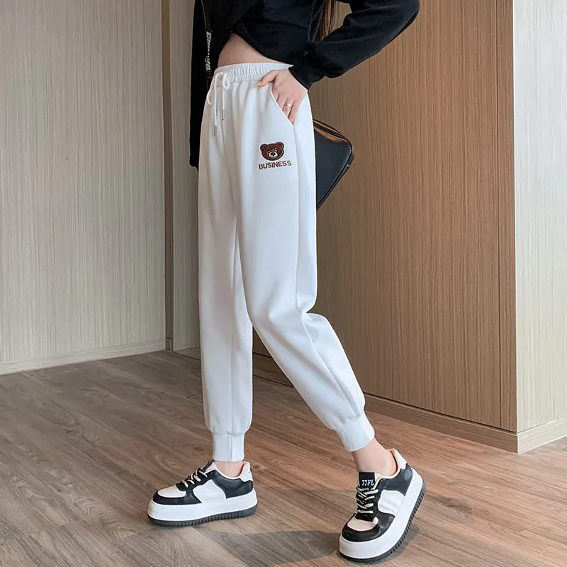 Plus Slimming Loose Fit Straight Sports Sweatpants