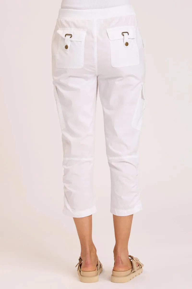 Poplin Fenton Crop - White