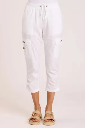 Poplin Fenton Crop - White