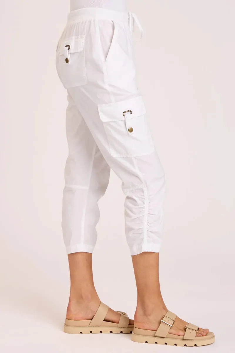 Poplin Fenton Crop - White