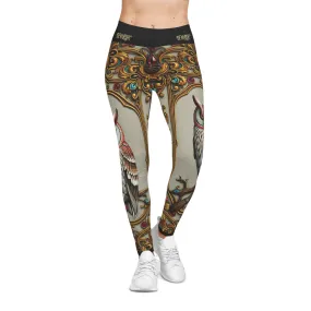 Precious Owl Leggings Women Casual Wear Spandex Leggings Baroque Owl Printed Leggings Bird Lovers Gift | X3491