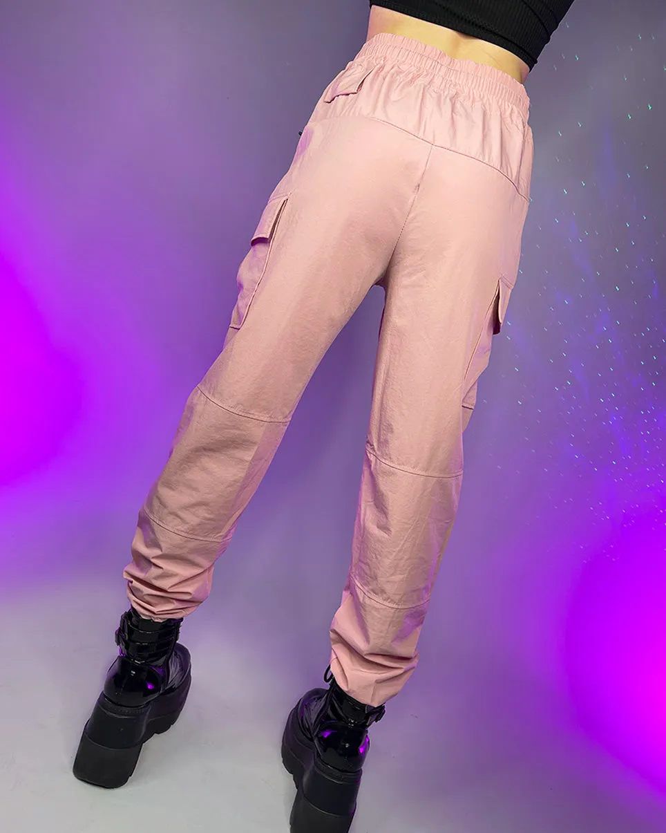 Pretty Pink Unisex Water Resistant Cargo Joggers